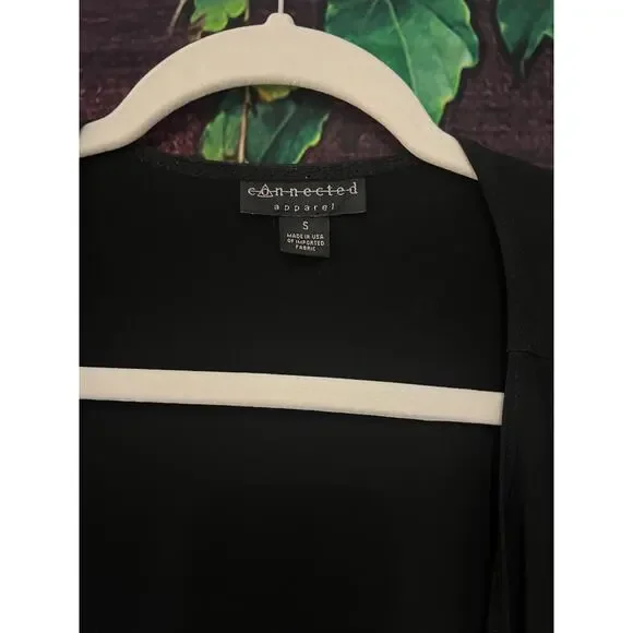Connected Apparel 3/4 Sleeve Sweater Cardigan Black Business Casual Womens S EUC - Picture 3 of 4